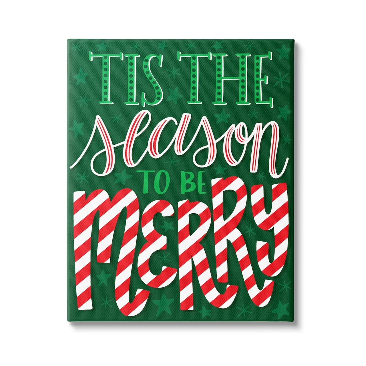 Stupell Industries Tis The Season To Be Merry Patterned Canvas Wall Art